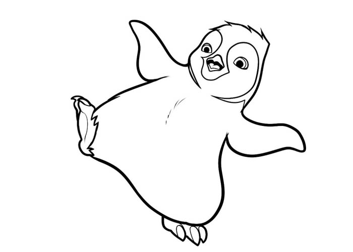 700x500 Happy Feet Coloring Page - Happy Feet Sketch