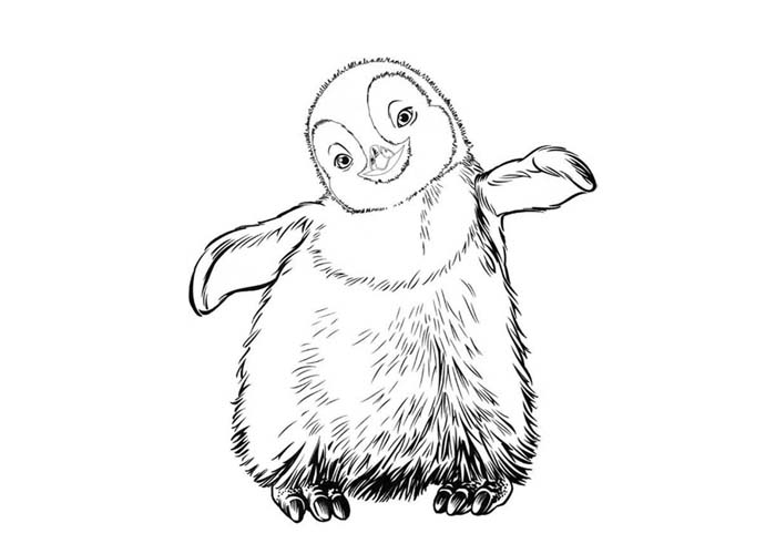 700x500 Happy Feet Coloring Pages For Kids - Happy Feet Sketch