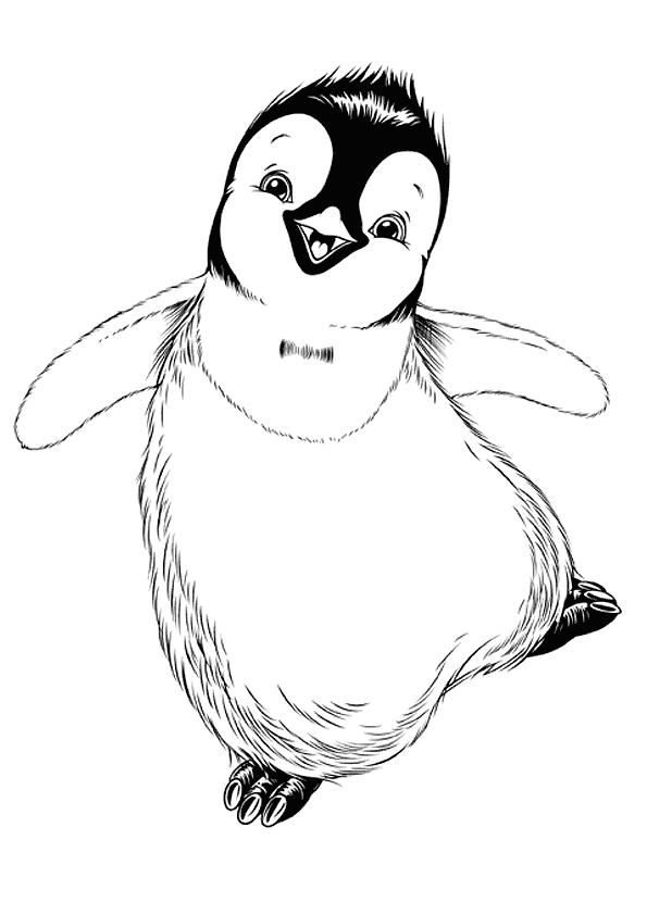 595x842 Pin By Color A Sketch On Movies Coloring Color - Happy Feet Sketch