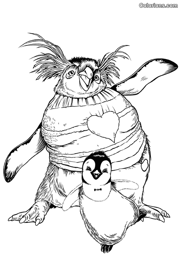 595x842 Happy Feet Coloring Pages - Happy Feet Sketch