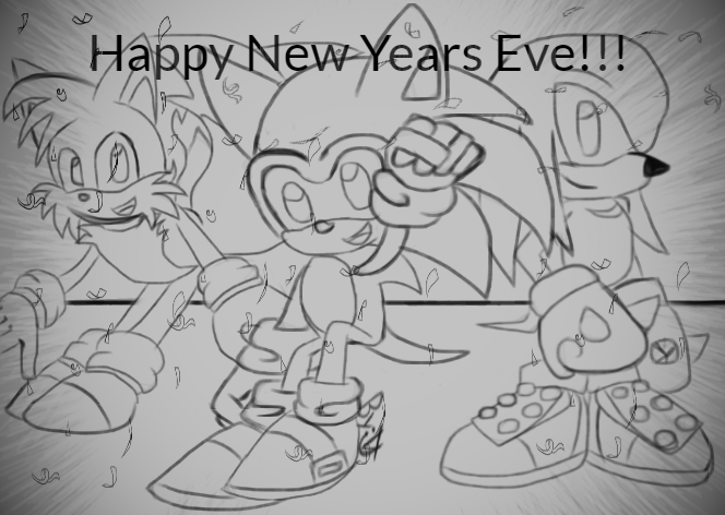 664x472 Happy New Years Eve!!! (Sketch) By Vivianathehedgehog1 - Happy New Year Sketch