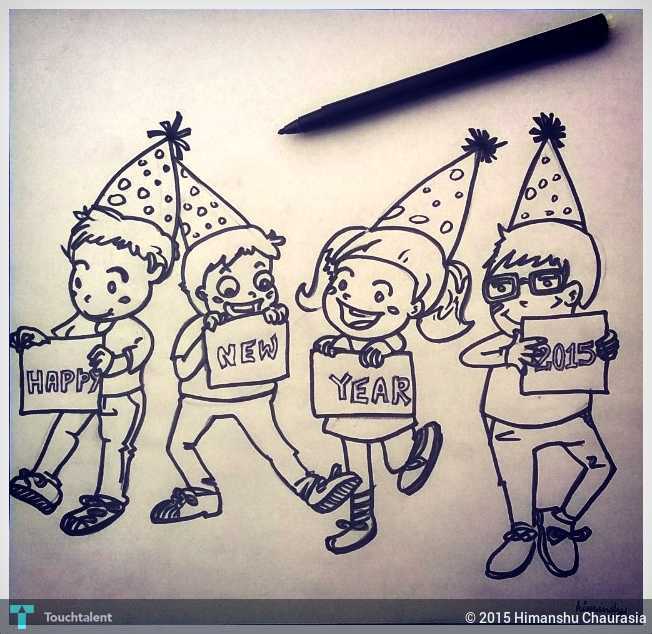 652x634 Happy New Year ! Touchtalent - Happy New Year Sketch