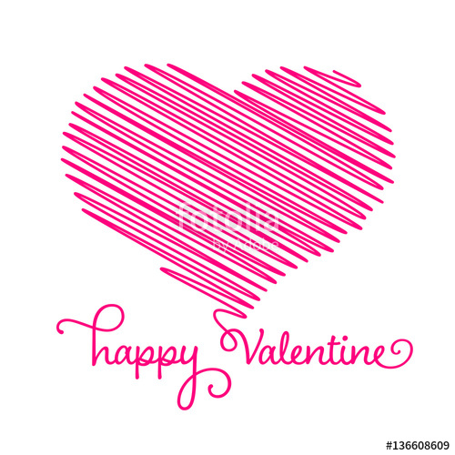 500x500 Heart - Happy Valentine Day Sketch