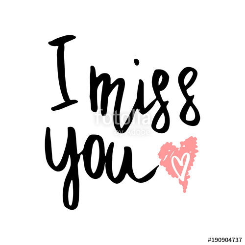 500x500 I Miss You Hand Written Happy Valentine Day Lettering With Sketch - Happy Valentine Day Sketch