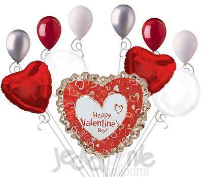 400x350 Sketch Hearts Amp Silver Frill Happy Valentines Day Balloon Bouquet - Happy Valentine Day Sketch