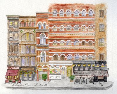 400x322 Laguardia Place Amp Bleeker Street By Harlem Sketches Illustration - Harlem Sketch