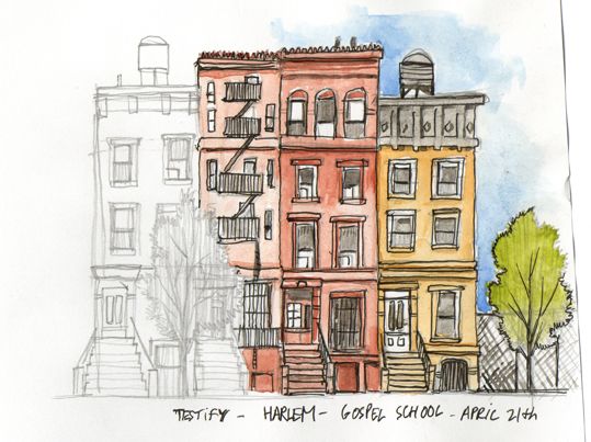 539x403 Gospel And R School - Harlem Sketch
