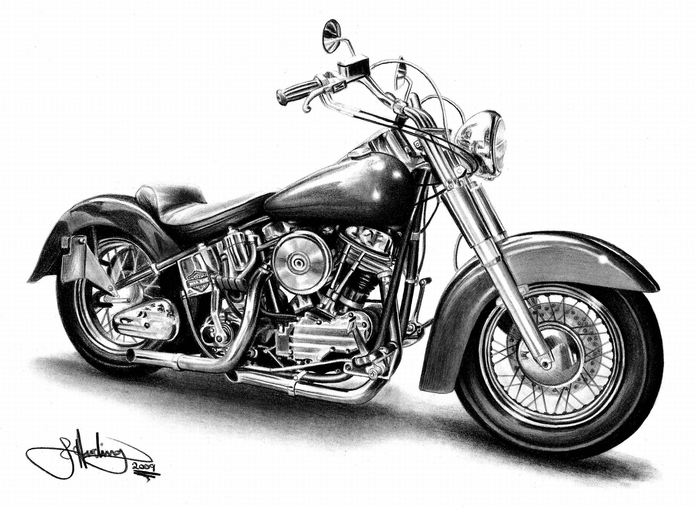 2434x1775 Harley Davidson Motorcycle Clipart Cliparts And Others Art - Harley Davidson Motorcycle Sketch