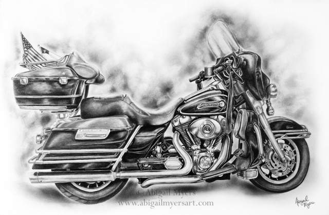 640x418 Abigail Myers On Talenthouse - Harley Davidson Motorcycle Sketch