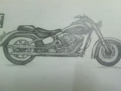 400x300 Harley Davidson Drawing - Harley Davidson Sketch
