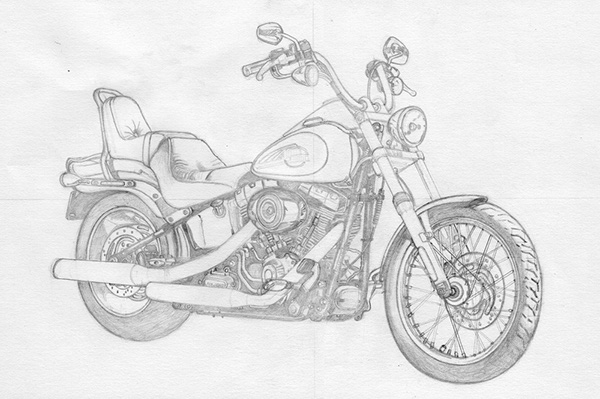 600x399 Harley Davidson On Behance - Harley Motorcycle Sketch