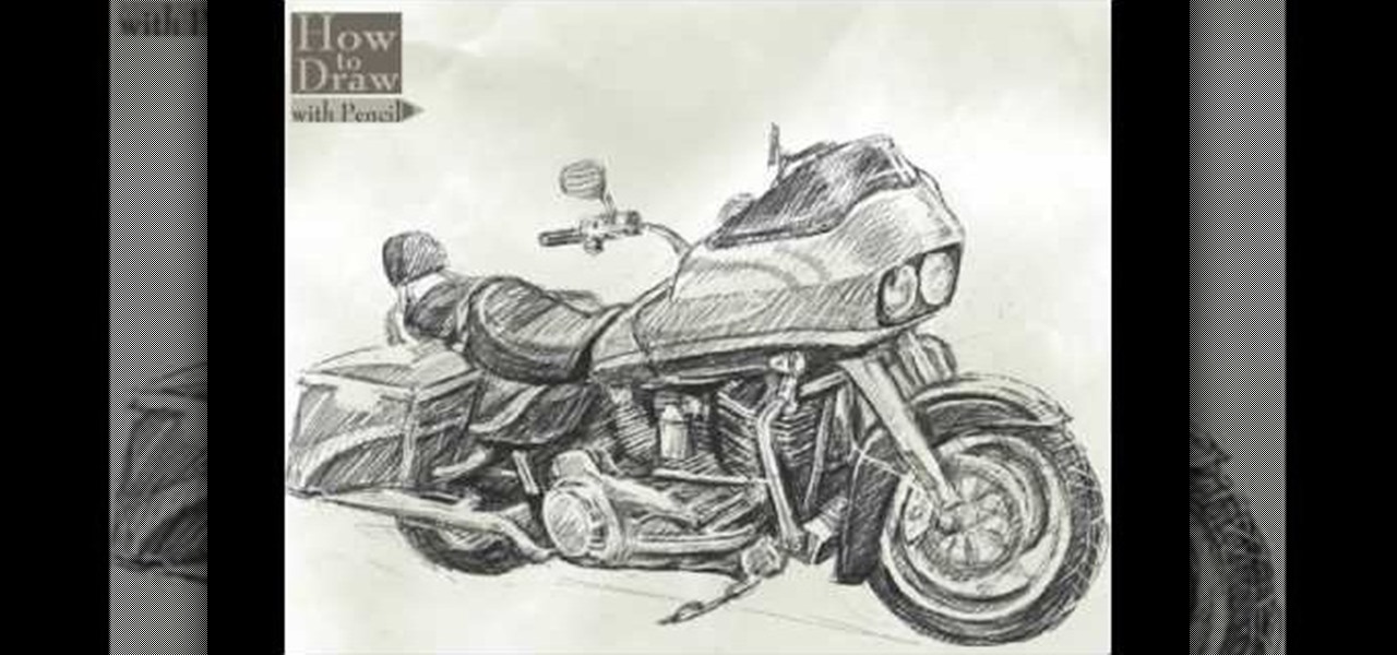 1280x600 How To Draw A Harley Davidson Road Glide Drawing Amp Illustration - Harley Motorcycle Sketch