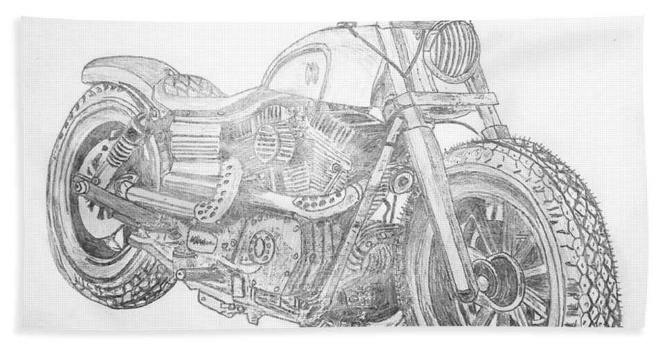967x500 Custom Harley Davidson - Harley Motorcycle Sketch