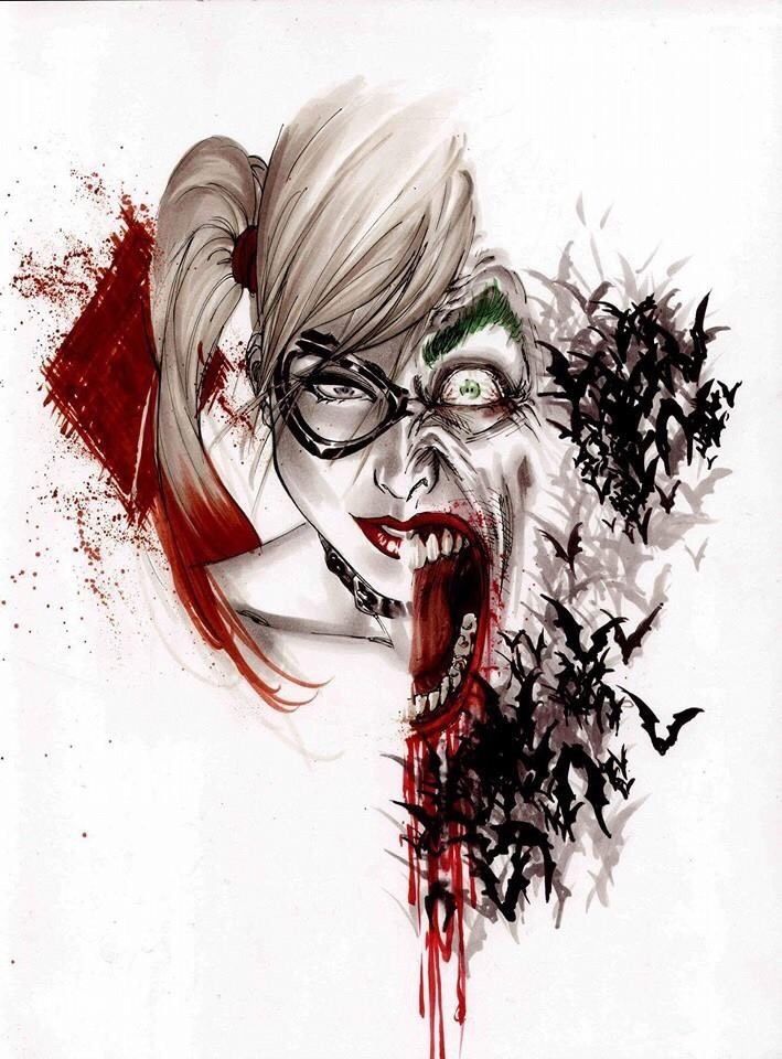 Harley Quinn And Joker Sketch At Paintingvalleycom