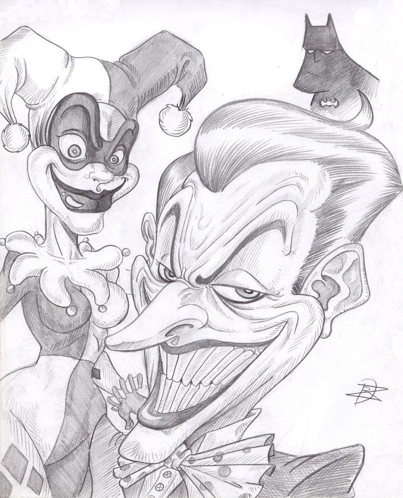 803x993 Joker - Harley Quinn And Joker Sketch