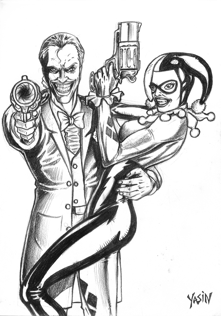 717x1024 Joker And Harley Quinn By Yasinyayli - Harley Quinn And Joker Sketch