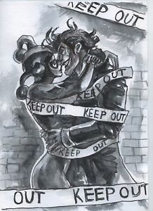 218x300 A01263 Original Art Harley Quinn Joker Drawing Albertstonegallery - Harley Quinn And Joker Sketch