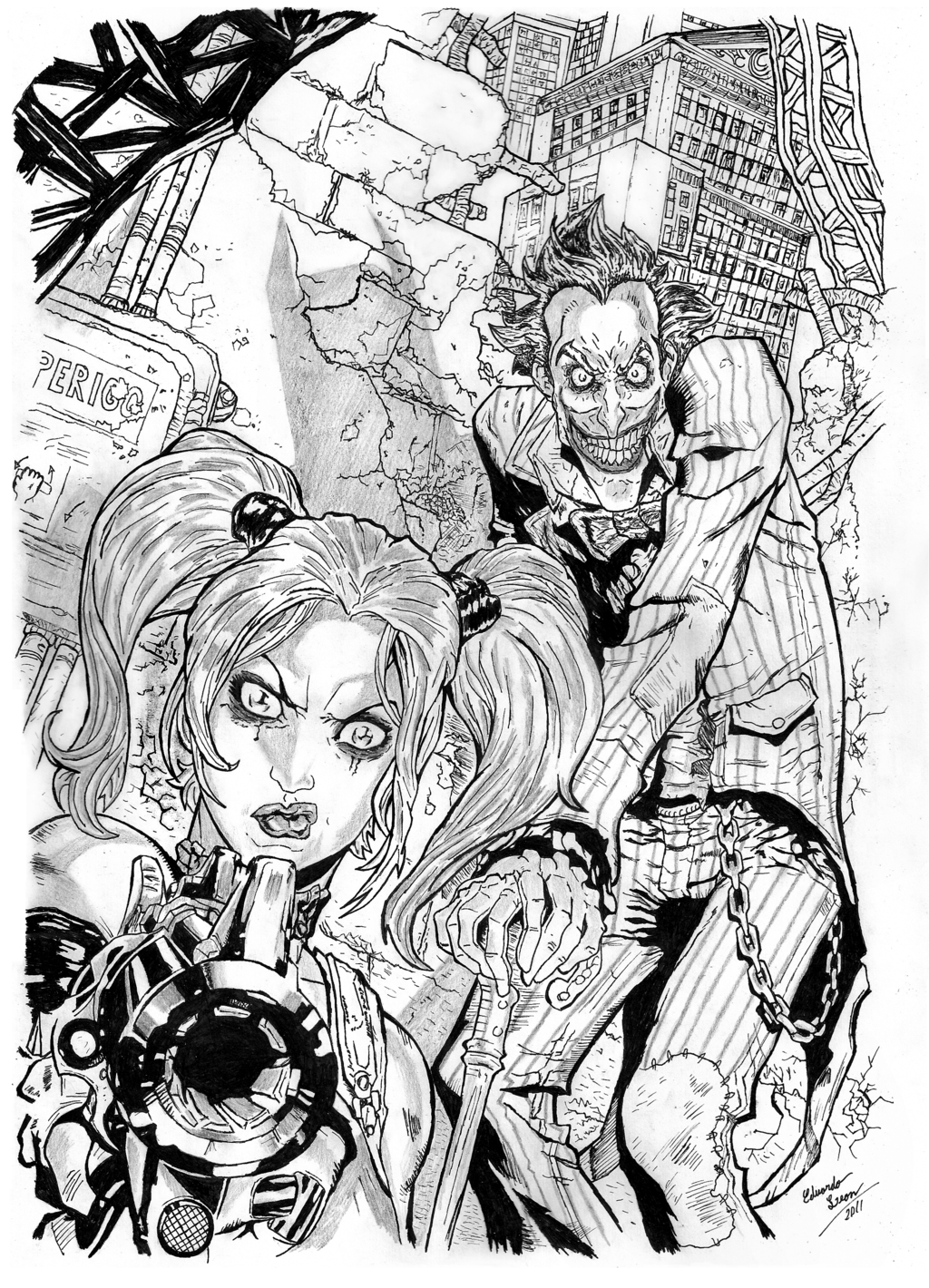 1024x1420 Harley Quinn And Joker Drawing - Harley Quinn And Joker Sketch