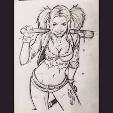 225x225 The 12 Best Harley Quinn Art Images Comic Art - Harley Quinn Sketch