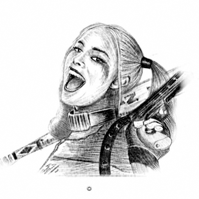 640x640 Harley Quinn (Galaxynote Sketch) By Twistedrhye - Harley Sketch