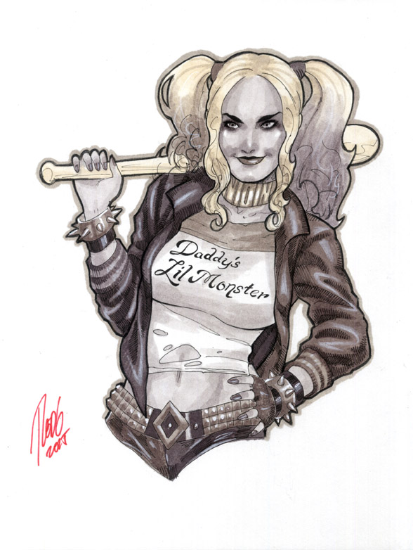588x782 Harley Quinn Conventions Sketch By Redgvicente - Harley Sketch