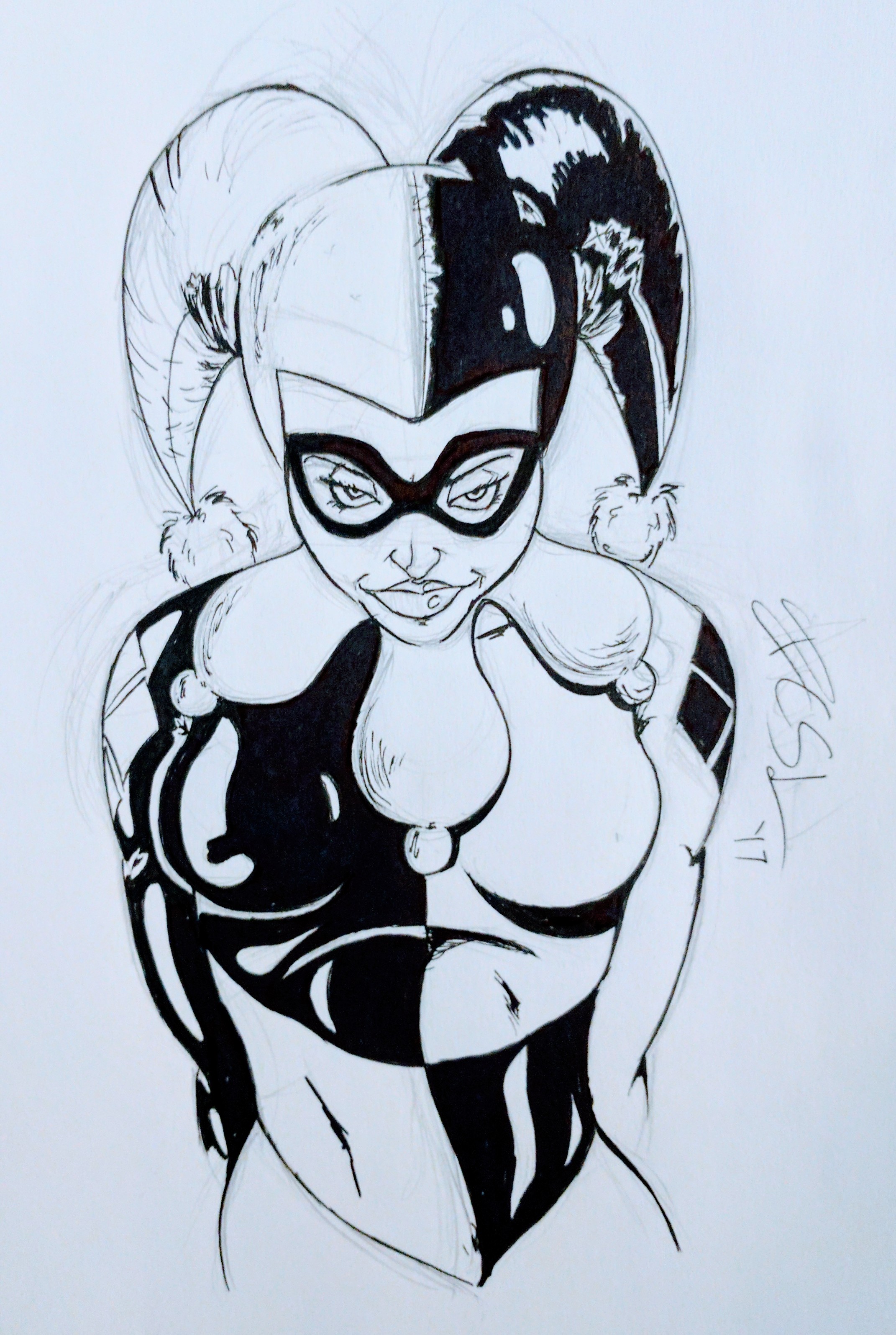 Harley Quinn Drawing, Pencil, Sketch, Colorful, Realistic Art - Harley Sket...