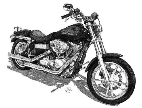 500x380 Harley Drawing For A Friend - Harley Sketch