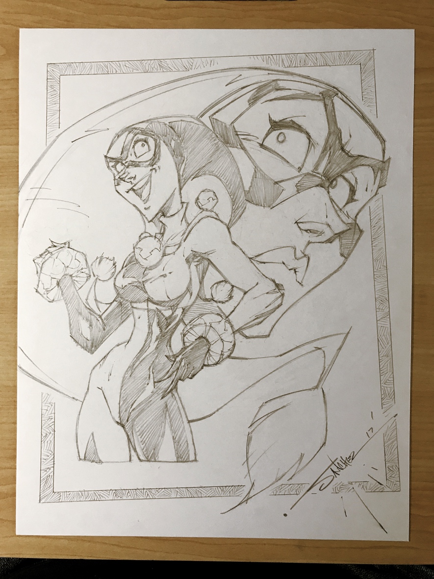 885x1181 Original Art Harley Quinn Pencil Sketch - Harley Sketch