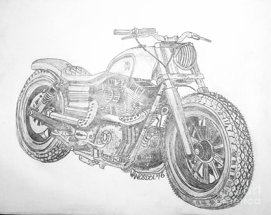 900x715 Custom Harley Davidson - Harley Sketch