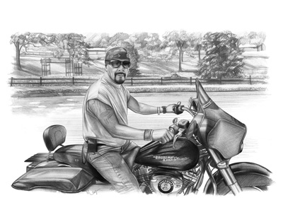 400x314 Harley Davidson Art From A Photo - Harley Sketch