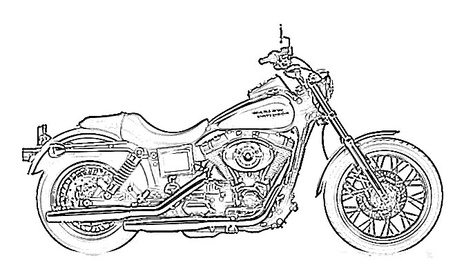 672x400 Harley Davidson Motorcycle Sketch - Harley Sketch