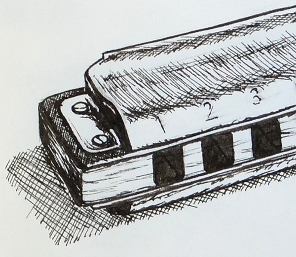 600x522 Marine Band Harmonica On Behance - Harmonica Sketch