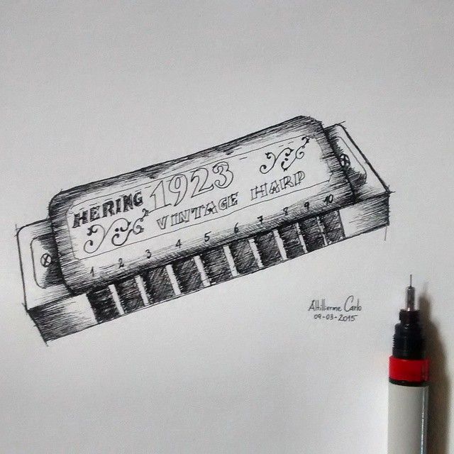 640x640 Gaita Desenho Pra Meu Amigo - Harmonica Sketch