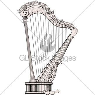 325x325 Harp Sketch Gl Stock Images - Harp Sketch