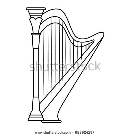450x470 Collection Of Free Harped Clipart Sketch. Download On Ubisafe - Harp Sketch