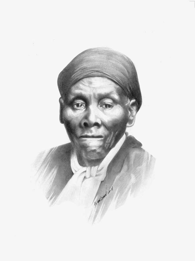 675x900 Harriet Tubman Drawing By Gordon Van Dusen - Harriet Tubman Sketch