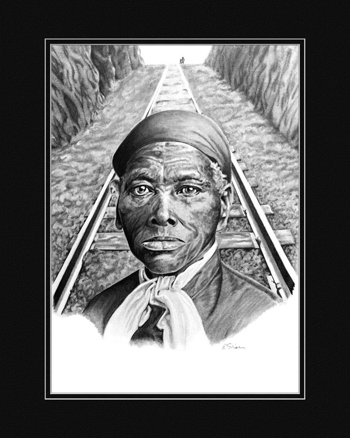 720x900 Harriet Tubman With Digital Mat Drawing By Elizabeth Scism - Harriet Tubman Sketch