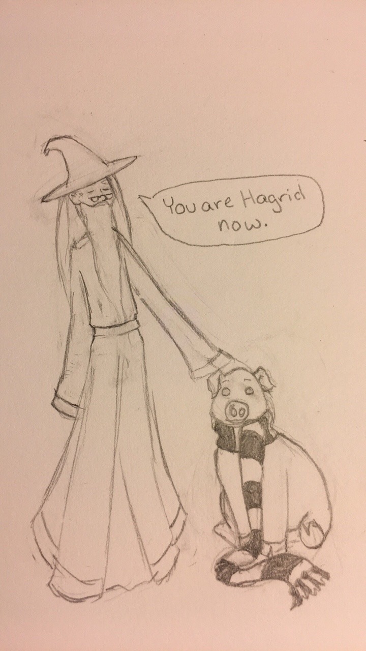 720x1280 Dumbledore Smiles At A Pig Harry Potter Predictive Text Chapter - Harry Potter Cartoon Sketch