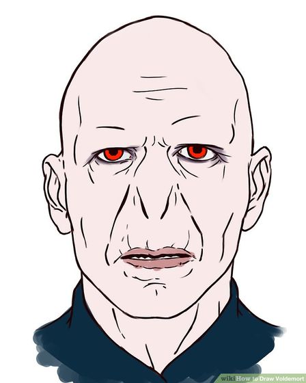 448x560 How To Draw Voldemort 5 Steps (With Pictures) - Harry Potter Cartoon Sketch