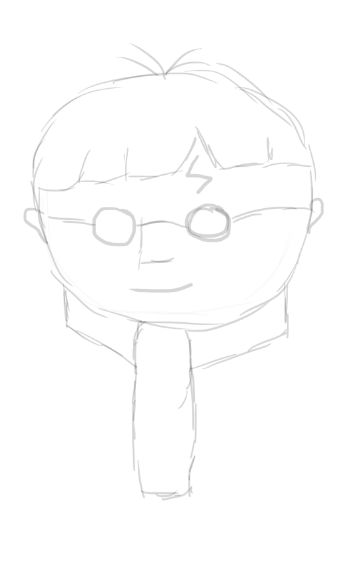 346x578 Simple Harry Potter Cartoon Drawing - Harry Potter Cartoon Sketch