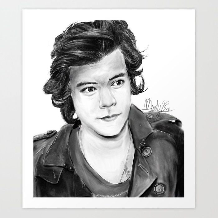 700x700 Harry Styles Photoshop Sketch Art Print By Fedoreaart Society6 - Harry Styles Sketch