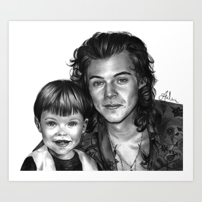 700x700 Harry Styles X2 Pencil Drawing By Annasartwork Art Print By - Harry Styles Sketch