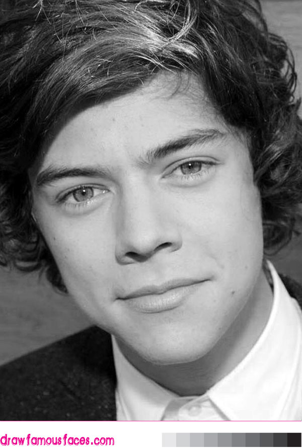 600x890 How To Draw Harry Styles From One Direction Draw Famous Faces - Harry Styles Sketch