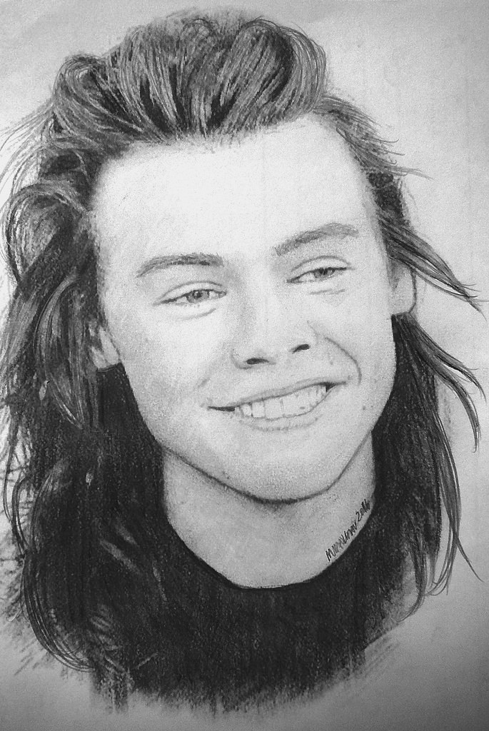 685x1024 Harry Styles My Charcoal And Pencil Sketch Racham - Harry Styles Sketch