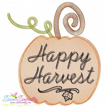 458x458 Happy Harvest Sketch Embroidery Design For Fall And Thanksgiving - Harvest Sketch