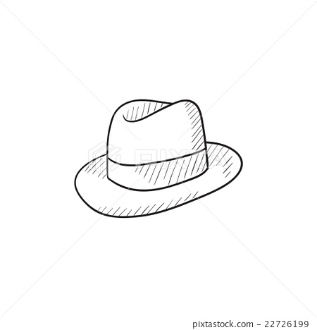 450x468 Fedora Hat Sketch Icon. - Hat Sketch