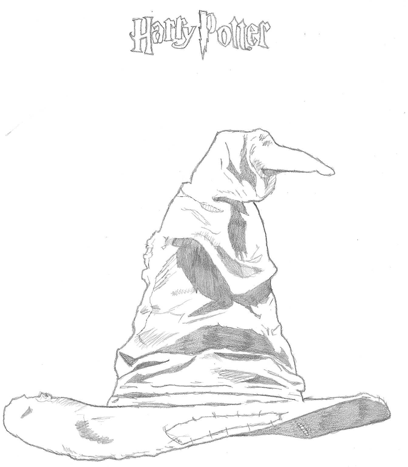 1344x1536 Sorting Hat Drawing, Pencil, Sketch, Colorful, Realistic Art - Hat Sketch