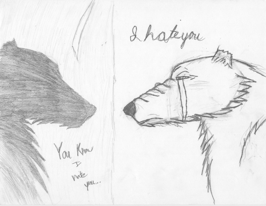 900x698 Quick Sketch I Hate You By Rainwolf1994 - Hate Sketch