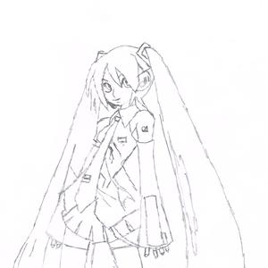 300x300 Hatsune Miku Sketch V1 By Doxlulzem - Hatsune Miku Sketch