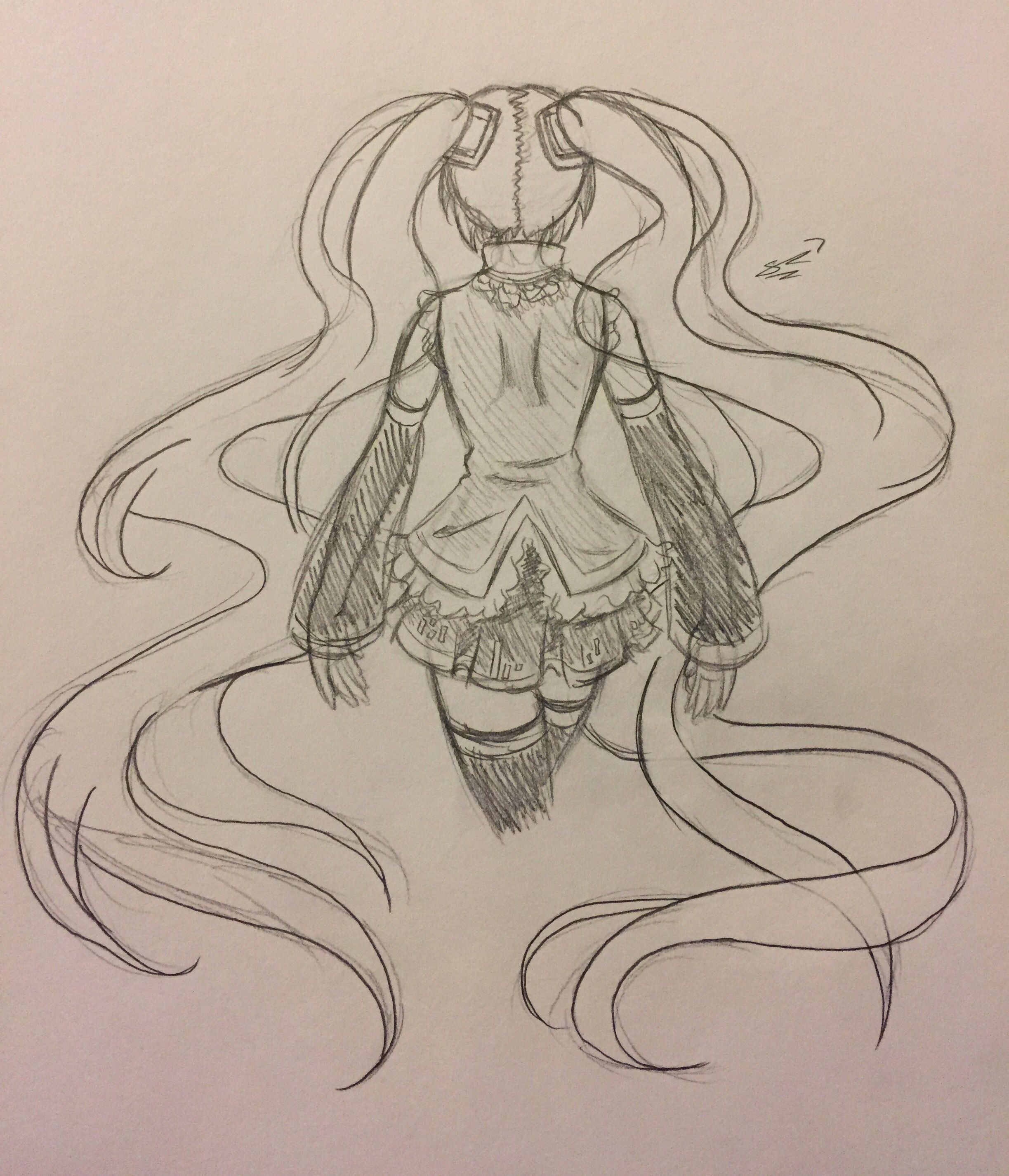 2446x2852 Hatsune Miku Sketch @shioncreativity Vocaloid! - Hatsune Miku Sketch